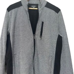 Kenneth Cole Reaction Gray and Black Zip-Up Sweater